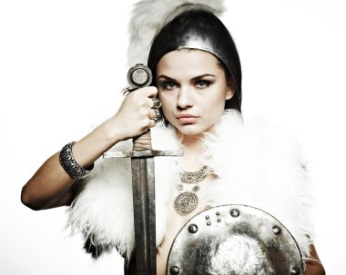 savaşçı bir kadın. fantezi moda fikir.