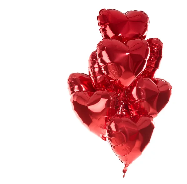 Happy birthday balloons heart love party decoration red . Valent — Stock Photo, Image