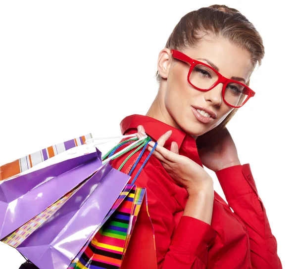 아름 다운 쇼핑 여자 — 스톡 사진