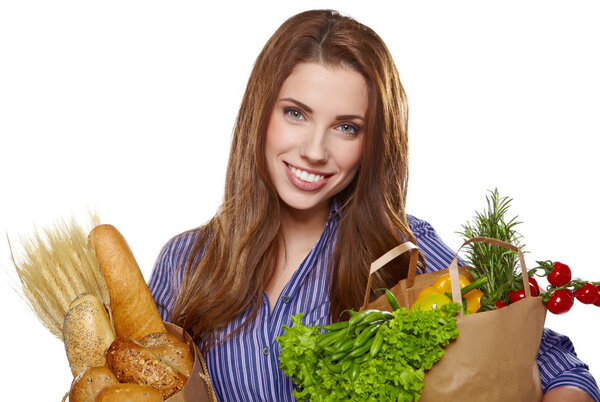 Healthy shopping, Isolated, white background