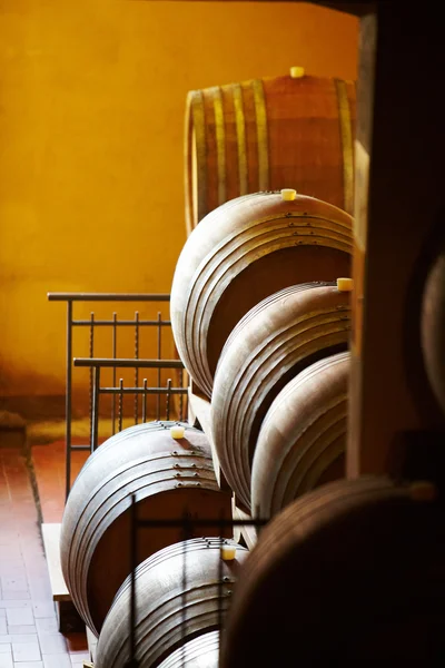 Barrels in a wine cellar — Stock Photo, Image