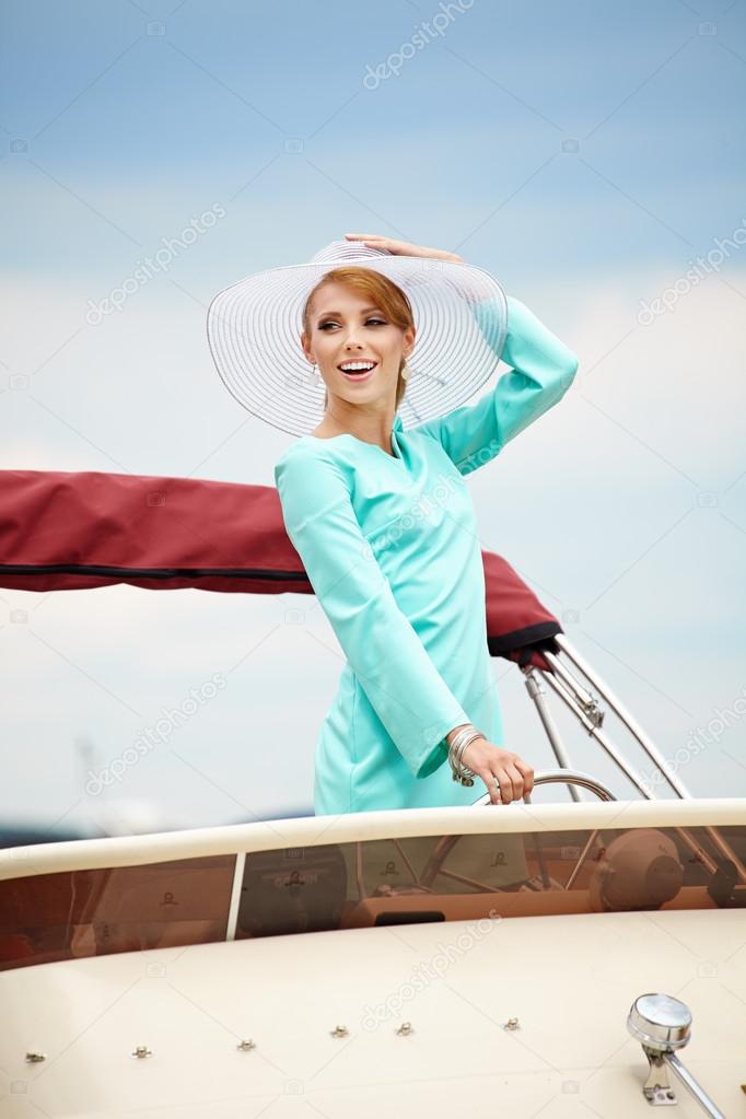 Summer woman on a yacht