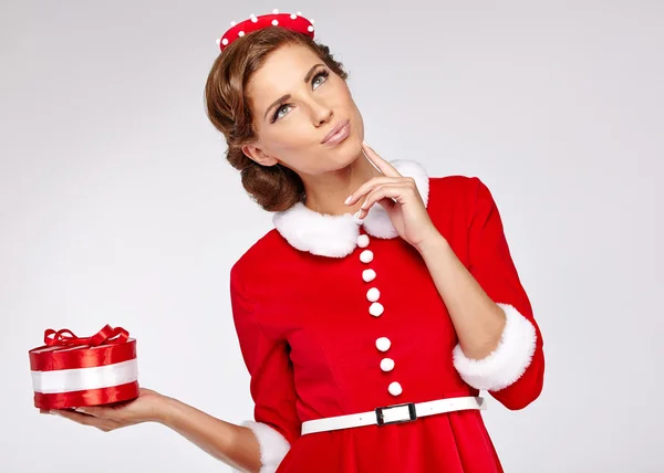 Sweet vintage christmas woman — Stock Photo, Image