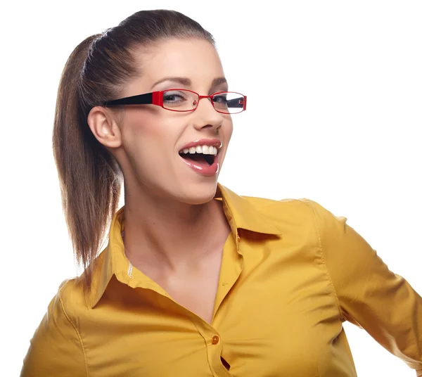 Бизнес-женщина в очках — стоковое фото