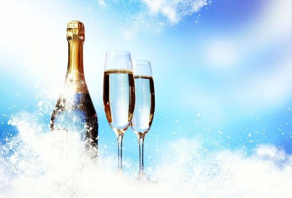 Champagne glasses New Year — Stock Photo, Image