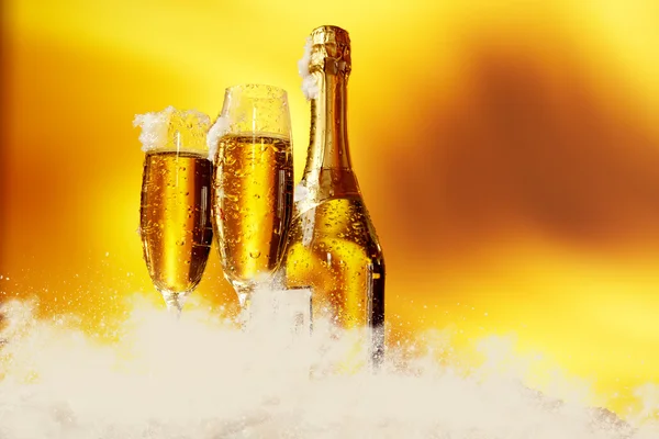 Champagne glasses New Year — Stock Photo, Image