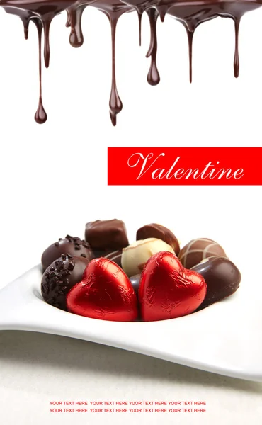 Aftelkalender voor Valentijnsdag heerlijke pralines — Stockfoto