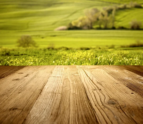 Wood background on the tuscany landscape — Stock Photo © zoomteam 39673971