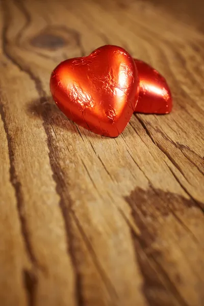 Deliciosos corações de chocolate — Fotografia de Stock