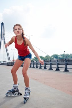 aktif genç insanlar - kız paten