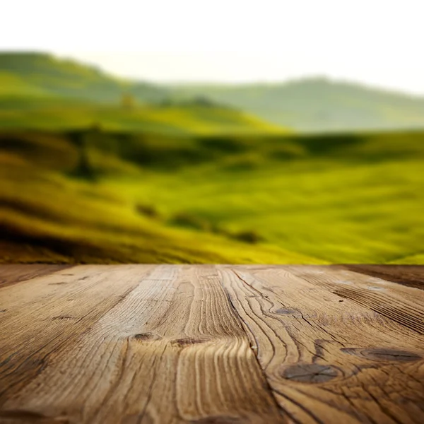 Sfondi in legno sul paesaggio toscano — Foto Stock