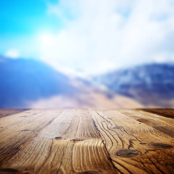 Wood background on the tuscany landscape — Stock Photo, Image