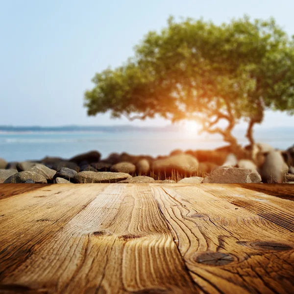 Fondo de madera en el paisaje toscano —  Fotos de Stock