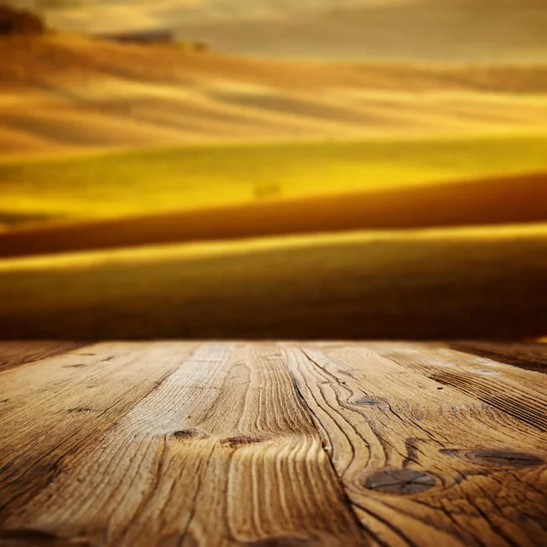 Holz strukturierte Hintergründe auf der toskanischen Landschaft — Stockfoto