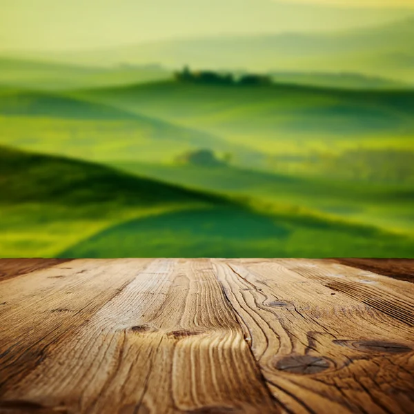 Wood textured backgrounds on the tuscany landscape — Stock Photo, Image