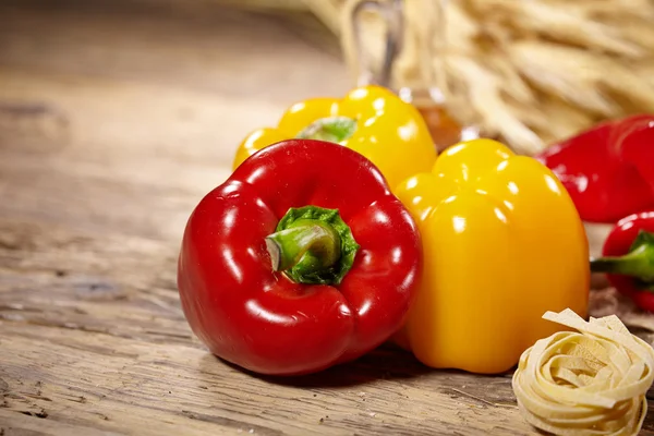 Paprika och pasta — Stockfoto