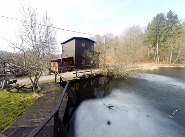 The last days of winter. Polish village