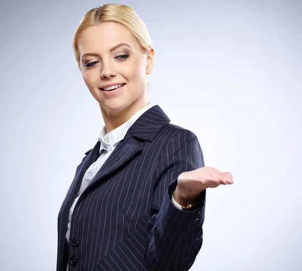 Business woman in a black suit — Stock Photo, Image