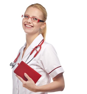 Female doctor with glasses clipart