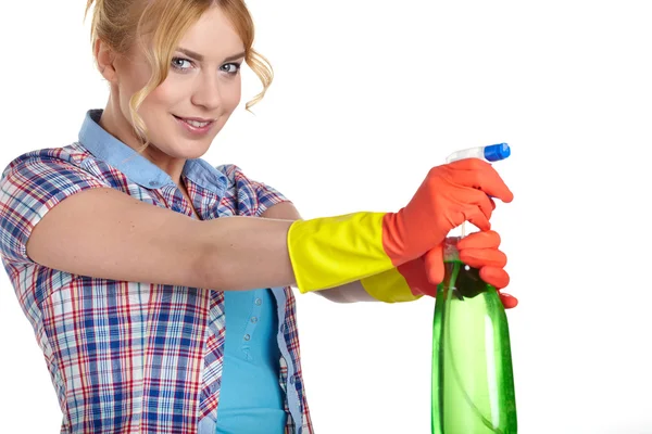 Young woman cleaning — Stock Photo, Image