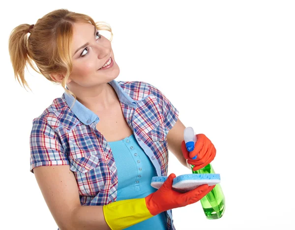 Nő tisztítására — Stock Fotó