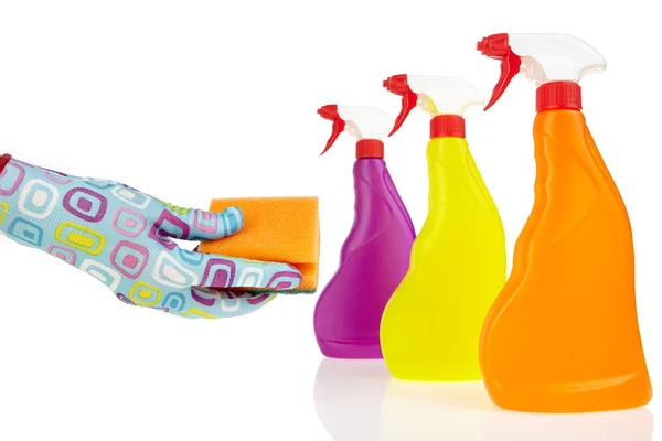 Renkli temizlik ürünleri — Stok fotoğraf