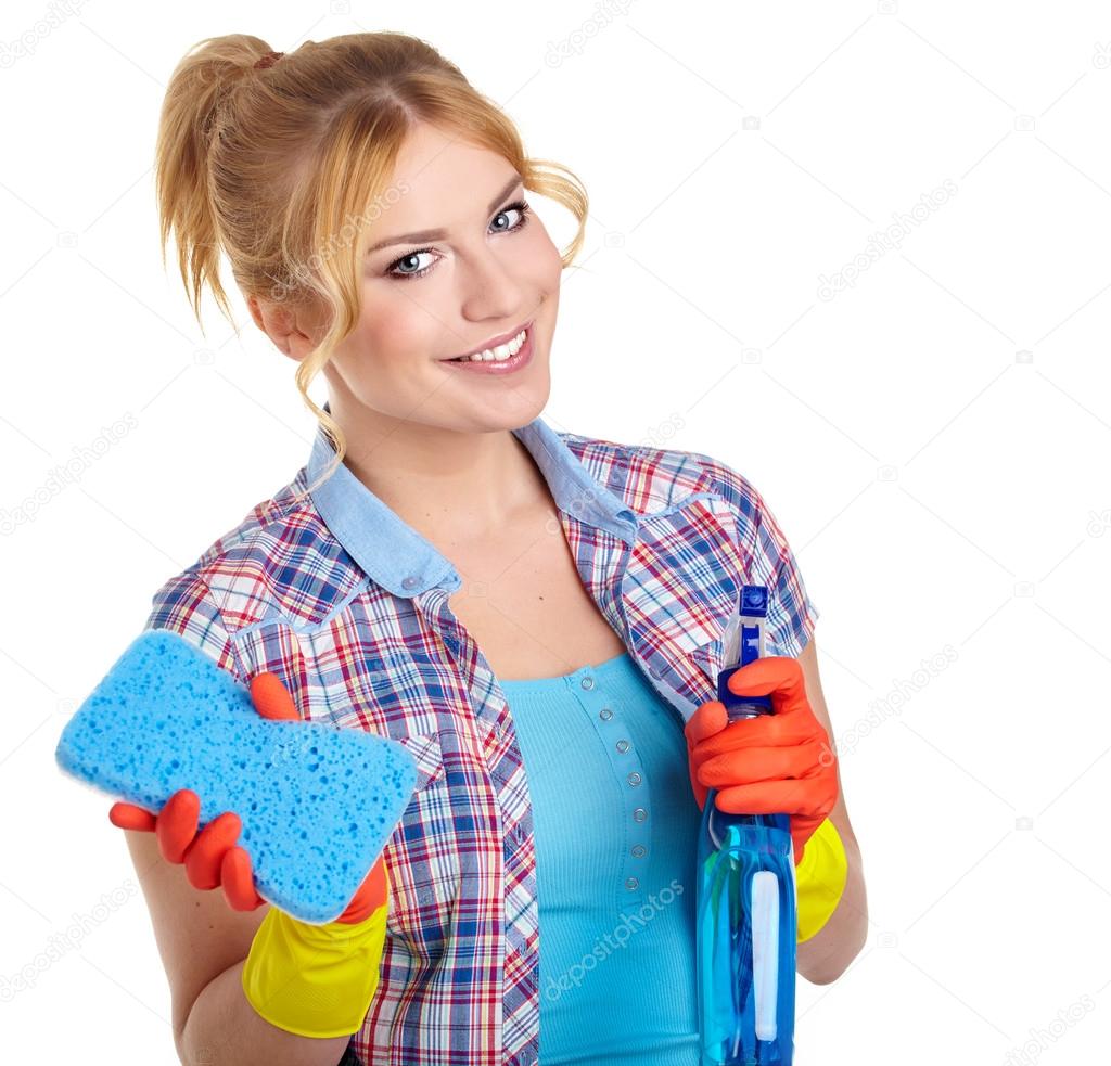 Woman cleaning