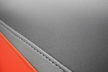 Kırmızı ve gri dikiş deri dokusu 