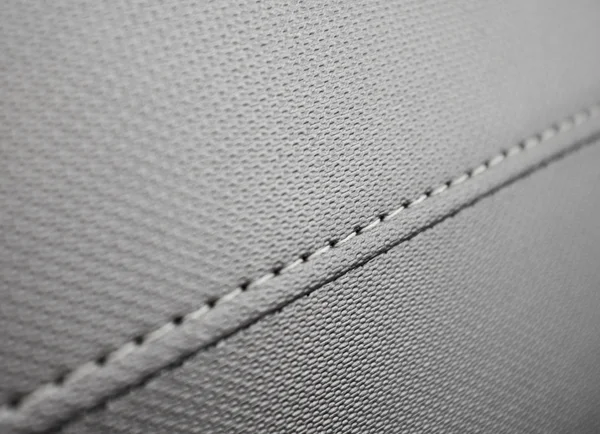 Textura de cuero de costura en blanco y negro — Foto de Stock