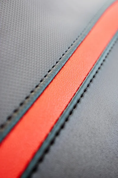 Red and grey sewing leather texture — Stock Photo, Image