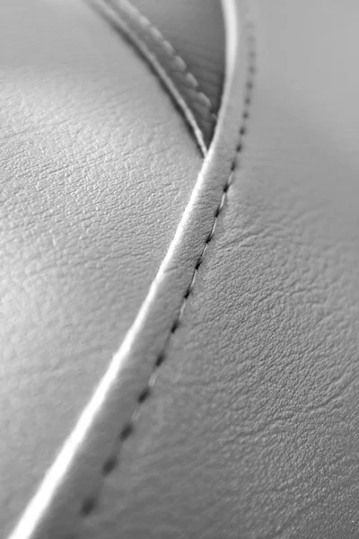 Textura de couro de costura preto e branco — Fotografia de Stock