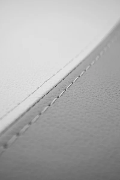 Black and white sewing leather texture — Stock Photo, Image