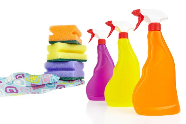 Цветные пластиковые бутылки — стоковое фото