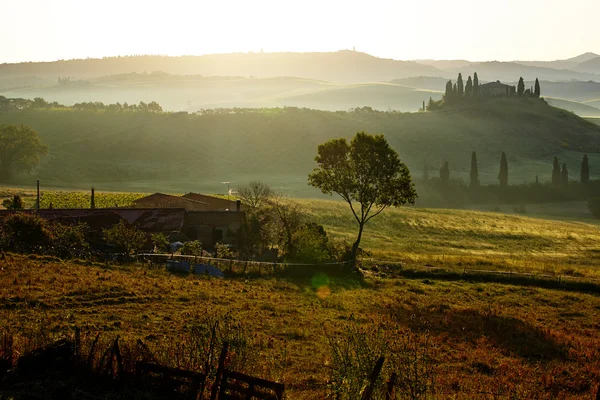 Wzgórza Toskanii rano — Zdjęcie stockowe