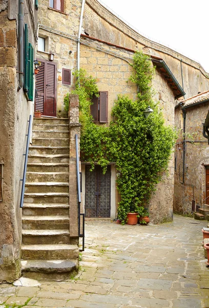 Straat van middeleeuws dorp — Stockfoto