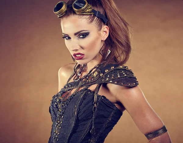 Steampunk woman — Stock Photo, Image