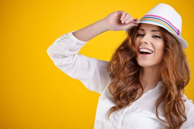 Sexy spring girl with hat