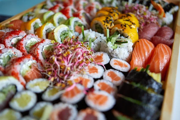 Verjaardag Nieuwjaar Grote Sushi Set Van Evenementen — Stockfoto