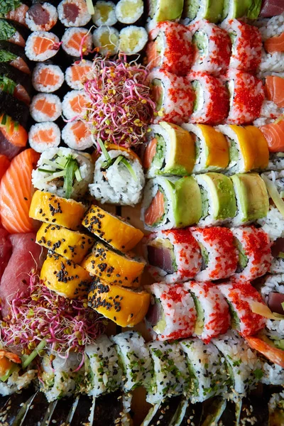 Urodziny Nowy Rok Big Zestaw Sushi Wydarzeń — Zdjęcie stockowe