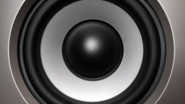 closeup sub-woofer hareket yönü. hoparlör parçası. HD 1080 video
