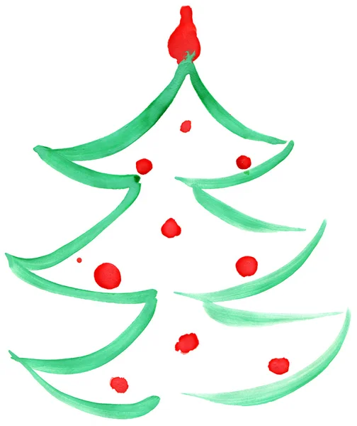 Çizilmiş Noel ağacı — Stok fotoğraf