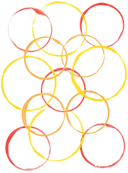 Colored circles made with paint — Stock Photo, Image