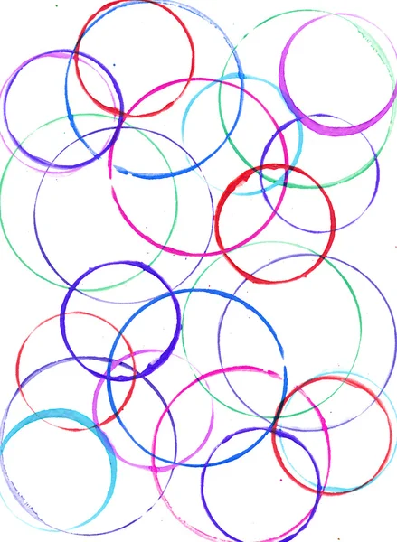 Círculos coloridos feitos com tinta — Fotografia de Stock