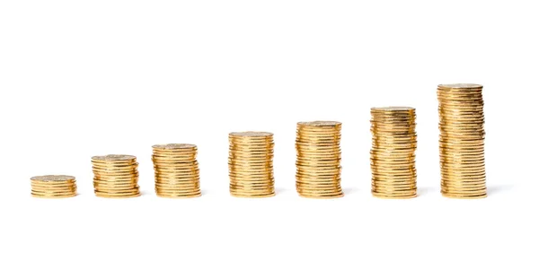 Kolumner med gyllene mynt — Stockfoto