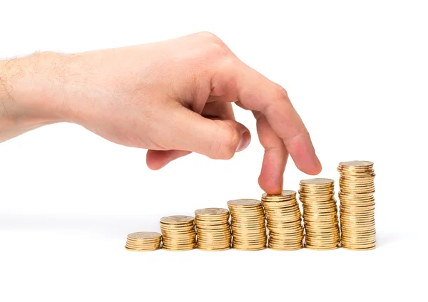 Coins and fingers — Stock Photo, Image