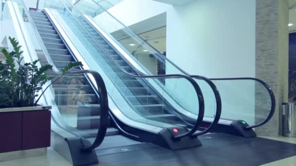 在不同的方向移动的自动扶梯 — 图库视频影像