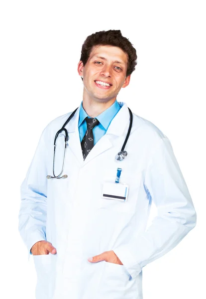 Portrait of the doctor on a white Stock Photo
