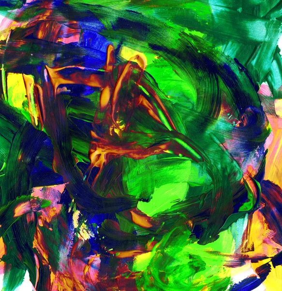 Akrylfärg bakgrund i röd grön blå och gula färger vett — Stockfoto