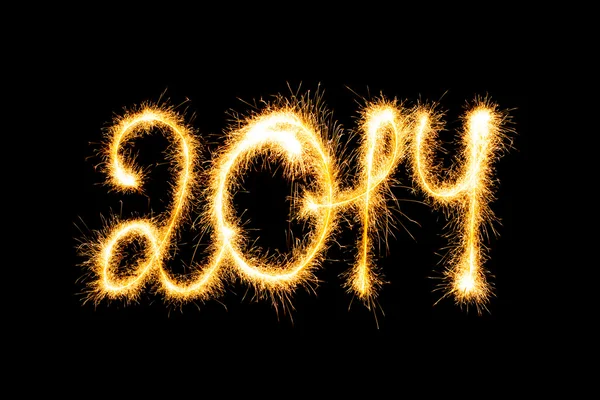 Happy New Year made a sparkler — Stock Photo, Image