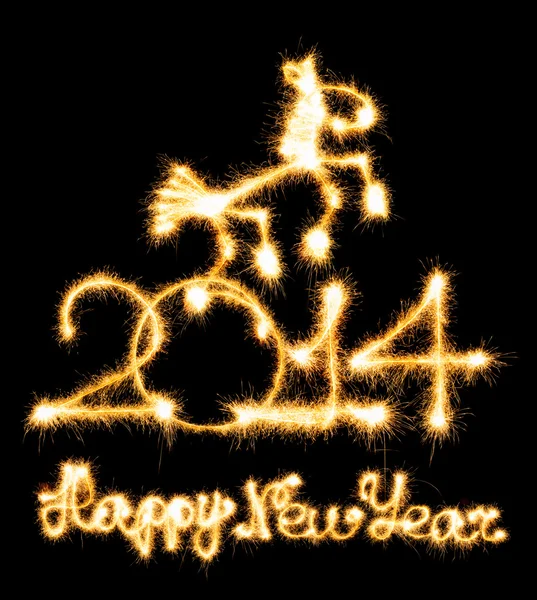 Szczęśliwego nowego roku - 2014 i jazda wykonane brylant — Zdjęcie stockowe